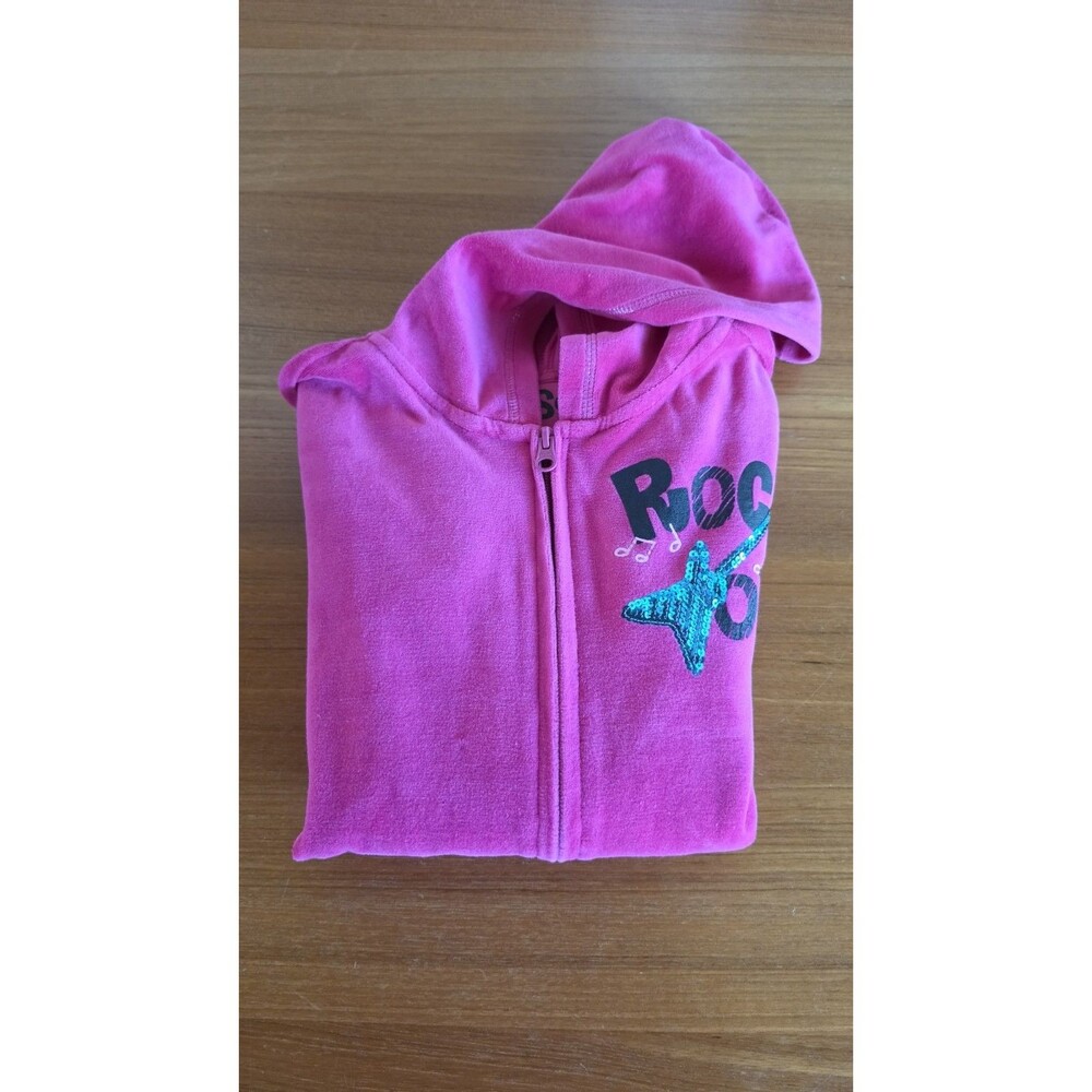 SO Girls Rock On! Pink hooded Jacket Size L (14) - Picture 1 of 12